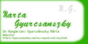 marta gyurcsanszky business card