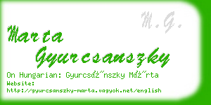 marta gyurcsanszky business card